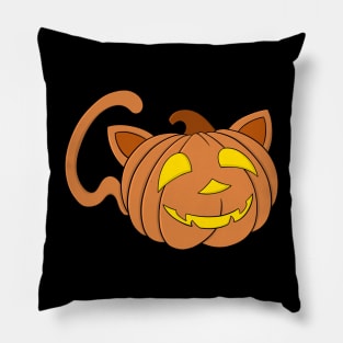 Halloween Pumpkin Cat Pillow