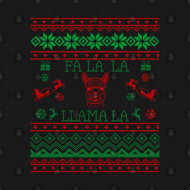 Fa La La Llama La funny cute ugly christmas by Rayyan Hausawi