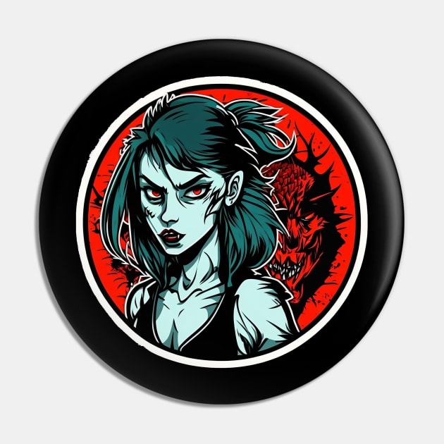 WOLF GIRL Pin by Monstik