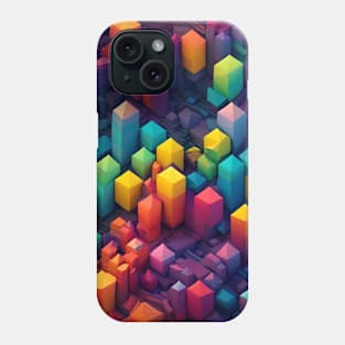 Rainbow Color Square Cylinder Pattern Phone Case