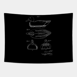 Duck Decoy Vintage Patent Hand Drawing Tapestry