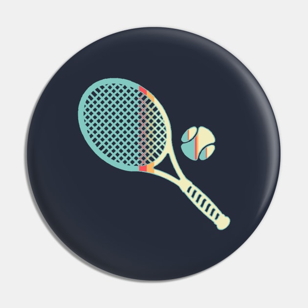 Retro Tennis Racquet Pin by SharksOnShore