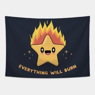 Cute Goth Aesthetic Kawaii Star Everything Will Burn Tapestry