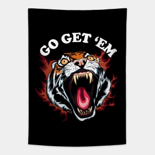 Go Get 'Em | Roaring Tiger's Face Tapestry