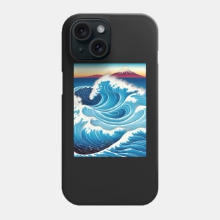 Ukiyo-e Japanese Art - Giant Waves and Mount Fuji Phone Case