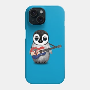 Baby Penguin Playing Croatian Flag Guitar Phone Case