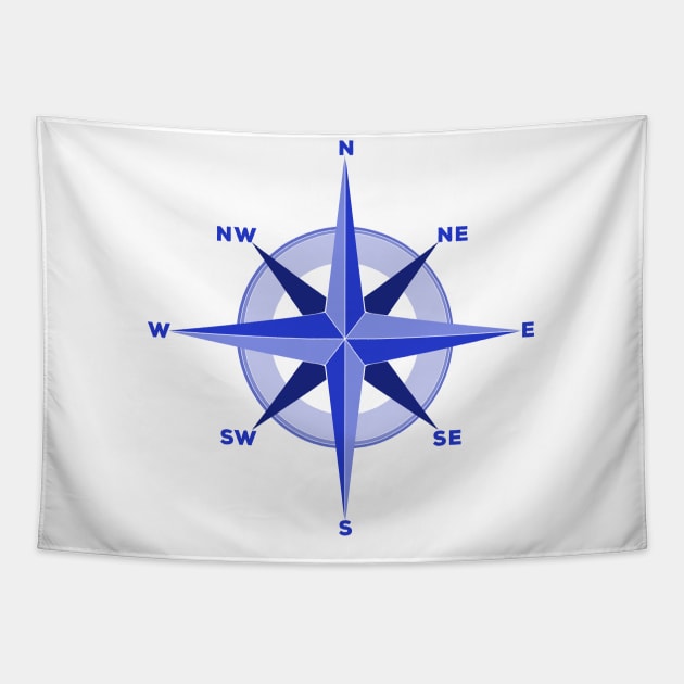 Cardinal Directions Compass Rose Tapestry by DiegoCarvalho