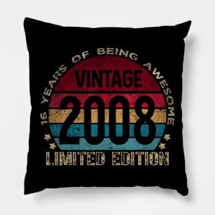 16th Birthday 16 Year Old s Vintage 2008 Limited Edition Pillow