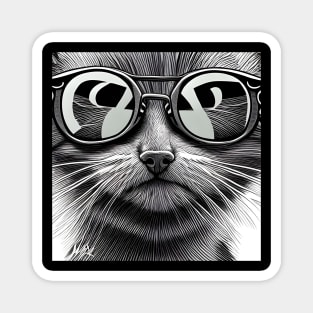 Cat with Sunglass Magnet