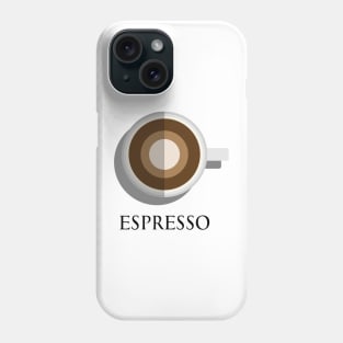 Hot espresso coffee cup top view in flat design style Phone Case