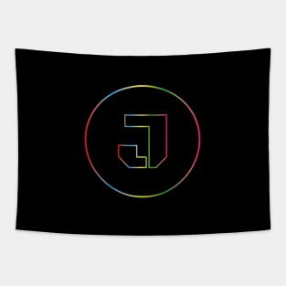 letter J colorful design Tapestry