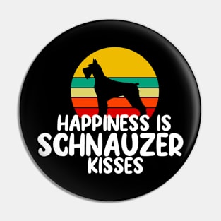 Happiness is Schnauzer Kisses T-Shirt, Schnauzer hoodie, I love Schnauzers Dog, Schnauzer lover gift vintage Pin