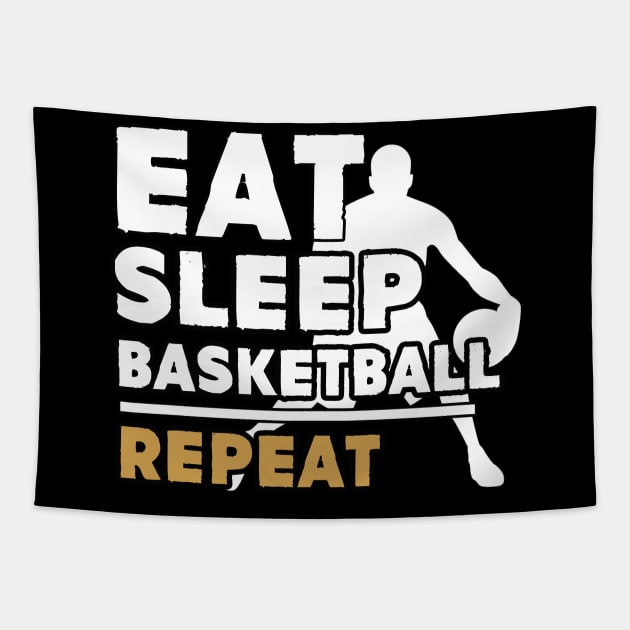 Eat sleep basketball repeat Tapestry by Antoniusvermeu