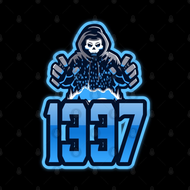 Cyber security - 1337 Hacker Blue by Cyber Club Tees