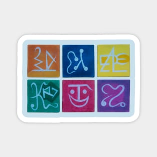 Six dancing and smiling figures Magnet