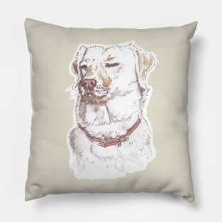 Cute Labrador Puppy Watercolor Pillow