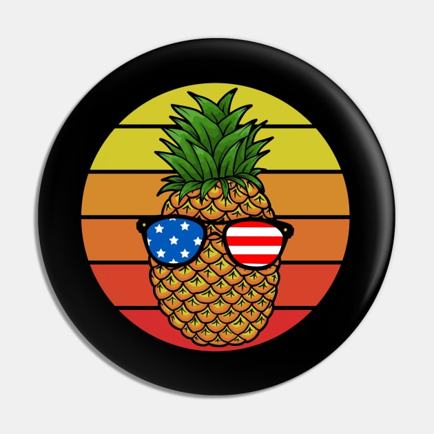 Patriotic Pineapple - 4th of July Pin by DragonTees