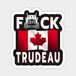 F-CK TRUDEAU SAVE CANADA FREEDOM CONVOY OF TRUCKERS WHITE Magnet