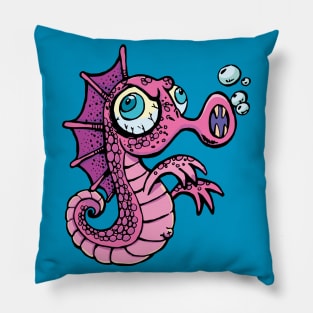 Angry Seahorse Pillow