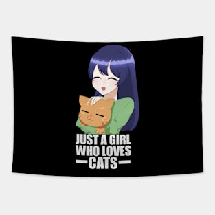 Funny Cat Lover, Girl who Loves Cats Tapestry