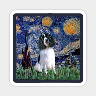 Starry Night Adapted to Include an English Springer Spaniel Magnet