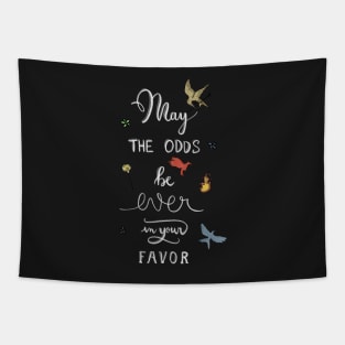 Hunger Games quality calligraphy - black version - green Tapestry