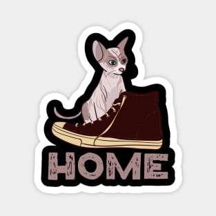 Home is where cat wants to be, even the fluff owner shoes Magnet