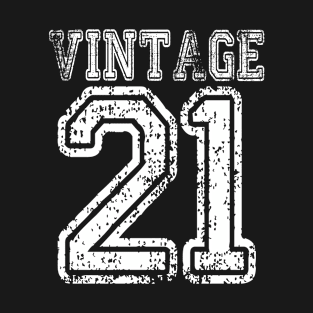 Vintage 21 2021 1921 T-shirt Birthday Gift Age Year Old Boy Girl Cute Funny Man Woman Jersey Style T-Shirt