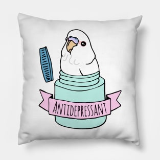 Antidepressant white budgie Pillow