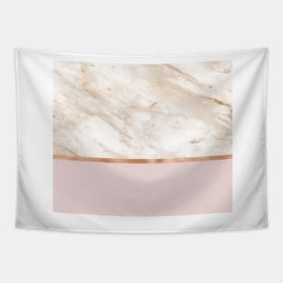 Caramel marble on rose gold blush Tapestry