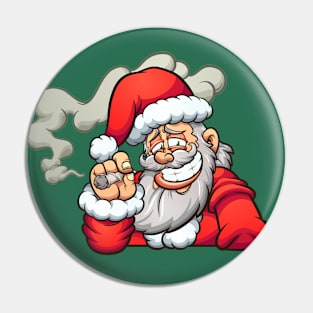 Smoking Santa Claus Pin