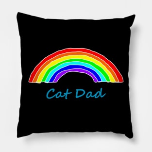 Cat Dad Rainbow for Fathers Day Pillow