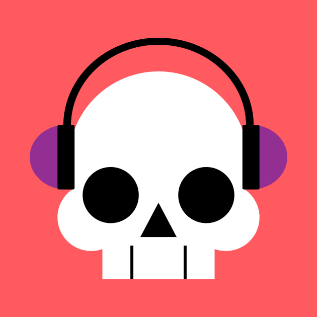 Skull with Headphones by poshke