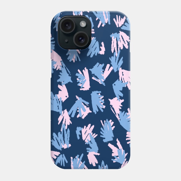 Navy Terrazzo Doodle Phone Case by Carolina Díaz