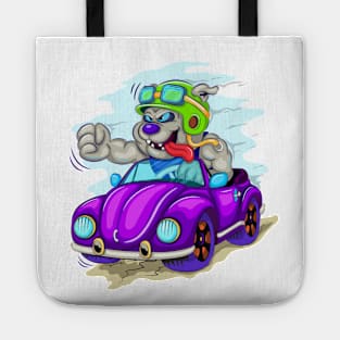 Cartoon dog driver Tote