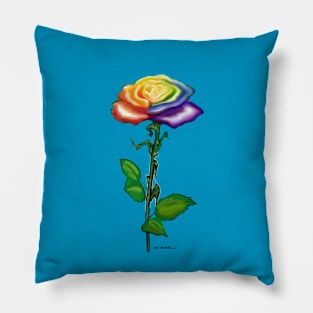 Rainbow Rose Pillow