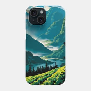 Green Fields in a Forest Valley Phone Case