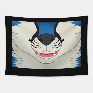 Blue Fox Face Tapestry