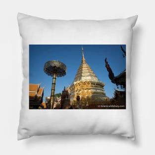 Pagoda in Chiang Mai Thailand. Pillow