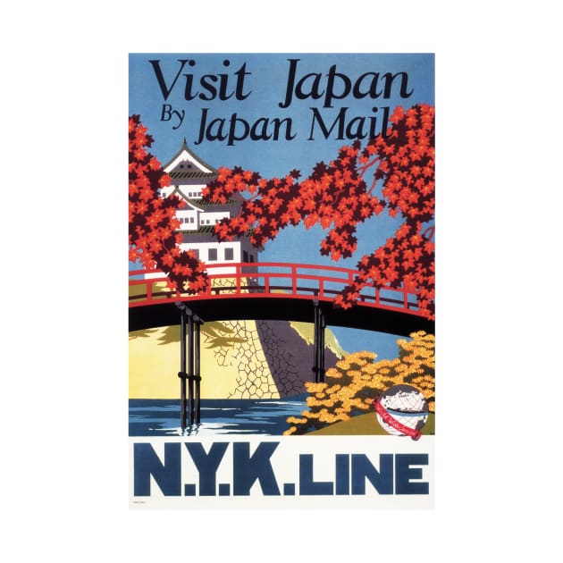 VISIT JAPAN by Japan Mail NYK Line Art Deco Japanese Vintage Travel by vintageposters