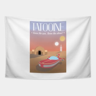 Tatooine Retro Travel Tapestry