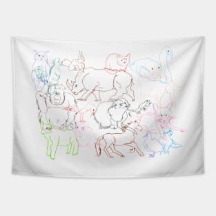 Abstract Animals Tapestry