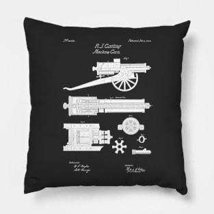 Gatling Gun Patent - 1862 Machine gun - PBpng Pillow