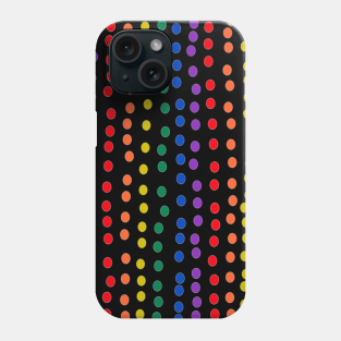 Rainbow Candy Dots on Black Phone Case