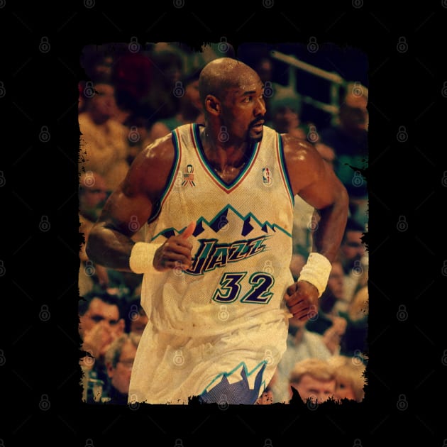 Karl Malone - Vintage Design Of Basketball by JULIAN AKBAR PROJECT