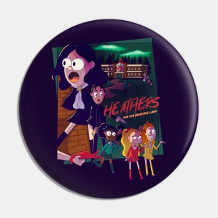 Heathers as a Cartoon Pin