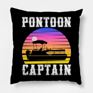 Pontoon Captain Vintage Funny Pontoon Boat Lover Boys Pillow