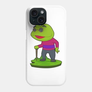 Frog Pensioner Walking stick Phone Case