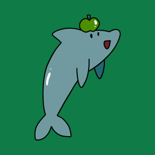 Dolphin with a Green Apple T-Shirt