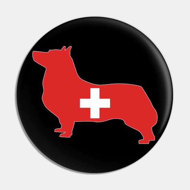 Swedish Vallhund Switzerland Flag Filled Pin by DPattonPD